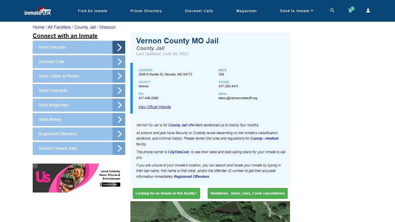 Vernon County MO Jail - Inmate Locator - Nevada, MO