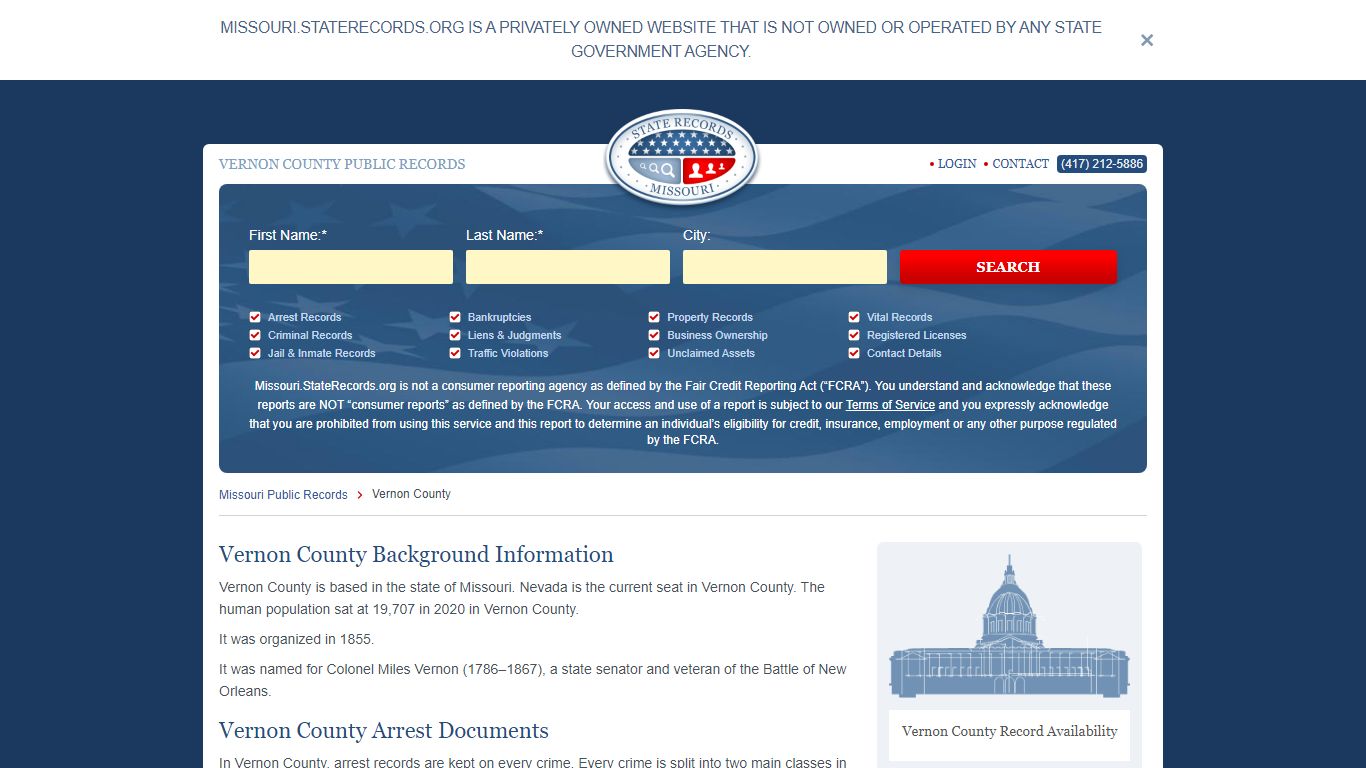 Vernon County Arrest, Court, and Public Records | StateRecords.org